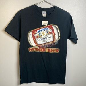 Gildan Black 'King of Deer' Graphic Tee Sz S